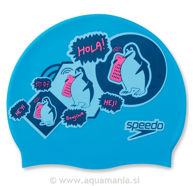 SLOGAN PRINT - PINGVINI - MODRA/ROZA